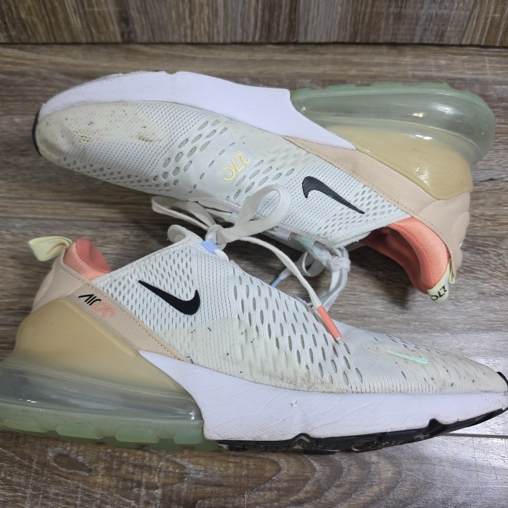 Nike Air Max 270 White Sanddrift Men's Sneakers Shoes Size 10 Swoosh